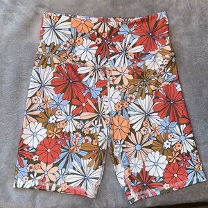 floral biker shorts